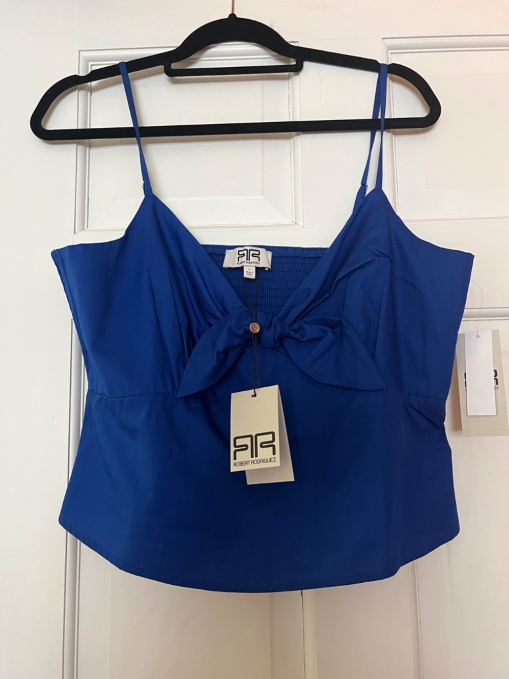 Robert Rodriguez Cobalt Blue Tie-Front Spaghetti Strap Cami